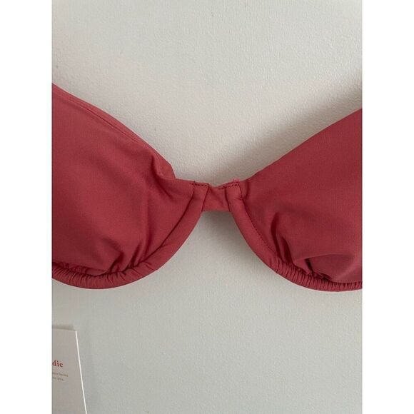 Andie The Sicily Swim Bikini Top Women's Small Punch Pink Underwire Padded Lined - Picture 3 of 8